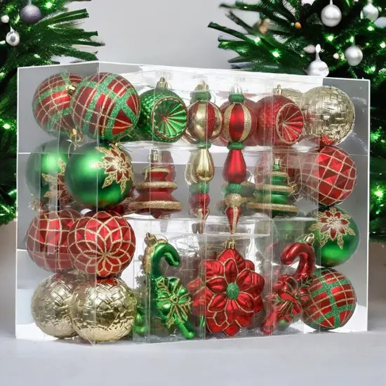 Christmas Sensation Mega Holiday Ornament Set, 108 Unique Baubles, Trees, Candycanes, and Snowflakes {2}