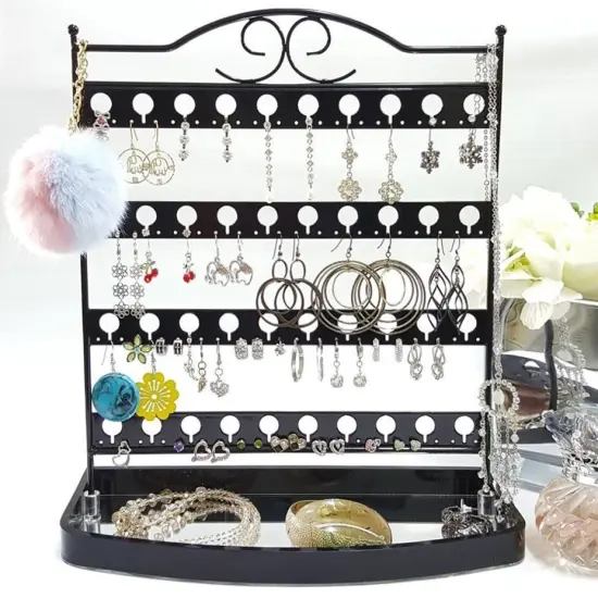 Mango Steam Tabletop Mirror Base Stud Earring Jewelry Organizer {4}
