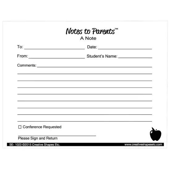 Notes to Parents&trade;, Blank Note {1}