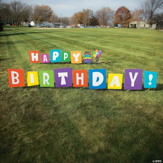Happy Birthday Yard Sign 32 Pc {2}