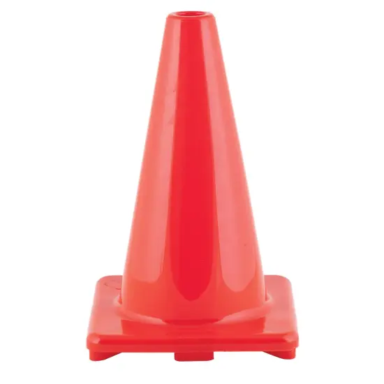 Hi-Visibility Flexible Vinyl Cone, weighted, 12", Orange {1}