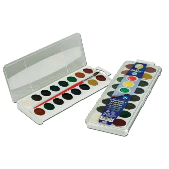Semi-Moist Washable Watercolor Set, 16 Colors {1}