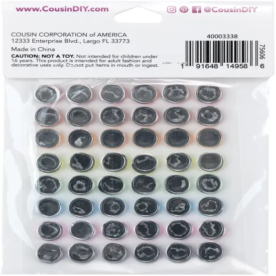 CousinDIY Acrylic Adhesive Gems 10mm-Rainbow {3}
