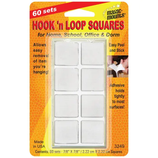 Hook 'n Loop, 7/8" Squares, 60 Sets {1}