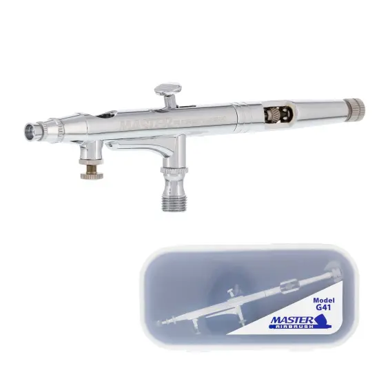 Master Performance G41 Multi-Purpose Precision Dual-Action Gravity Feed Airbrush, 0.2 mm Tip, 1/32 oz Cup, Air Control {1}