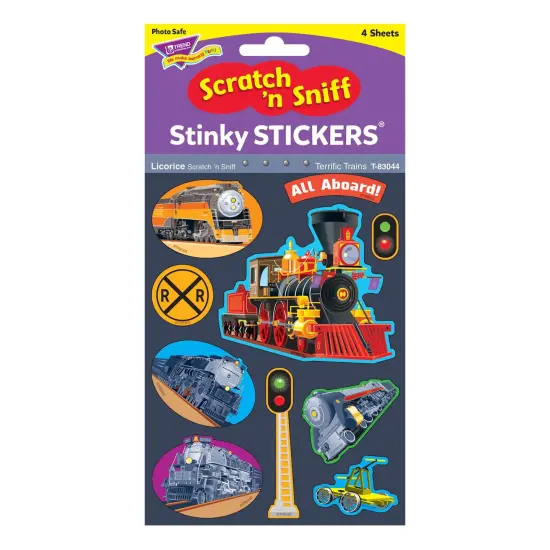 Terrific Trains/Licorice Mixed Shapes Stinky Stickers&reg;, 40 ct. {1}