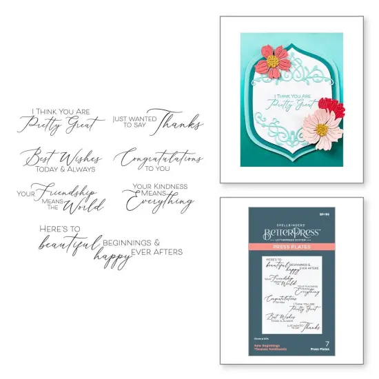 Spellbinders BetterPress Press Plate -New Beginnings Timeless Sentiments {5}