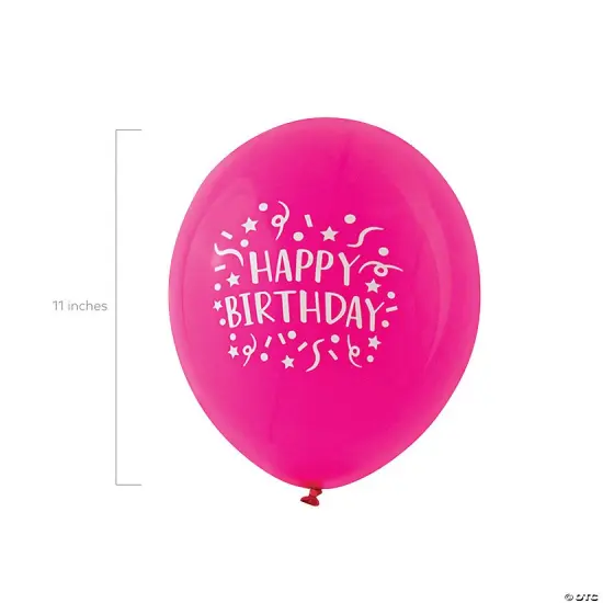 11" Bright Happy Birthday Latex Balloons 24 Pc. {3}