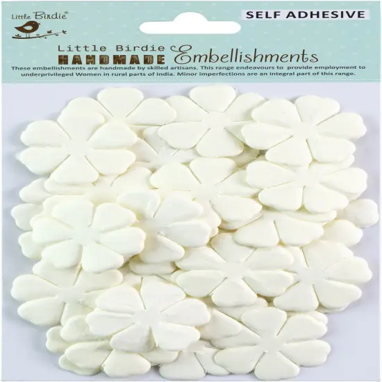 Little Birdie Demi Paper Flowers 35/Pkg-Shabby Chic {1}