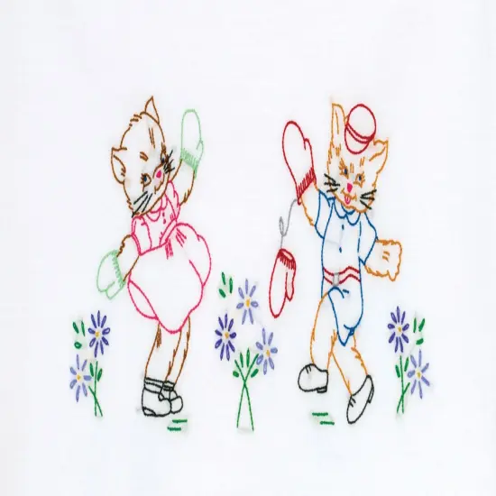 Jack Dempsey Children's Stamped Pillowcase W/Perle Edge-Kittens {4}