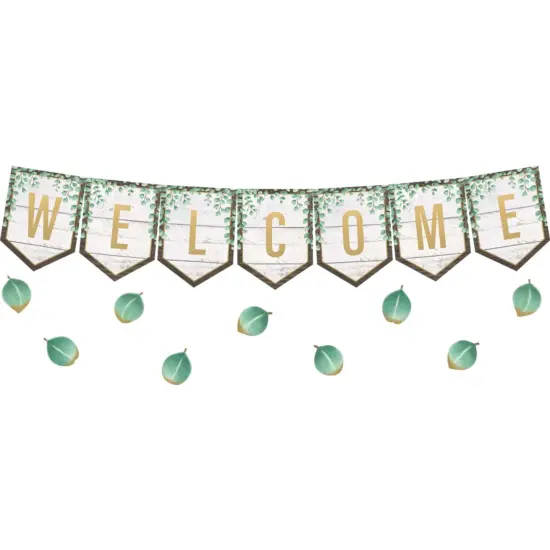 Eucalyptus Pennants Welcome Bulletin Board Set {1}