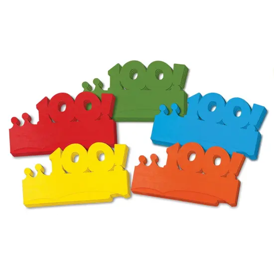 100 Days of School Paper Crowns, 4.5" x 24.75", 25 Pieces {1}