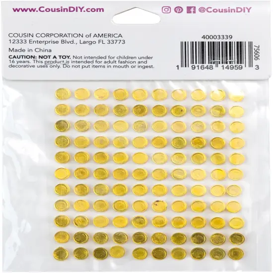 CousinDIY Acrylic Adhesive Gems 6mm-Gold {4}