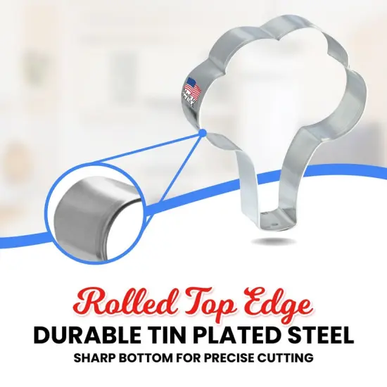 CookieCutter.Com Brand Bouquet, Tree, Broccoli Cookie Cutter 4 in, Tin Plate Steel, Handmade in USA {4}