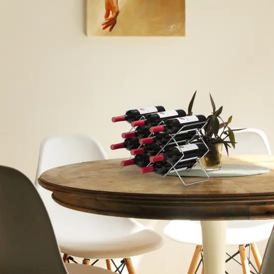 Mango Steam Modern Hexagon 10-Bottle Metal Wine Rack Silver {4}