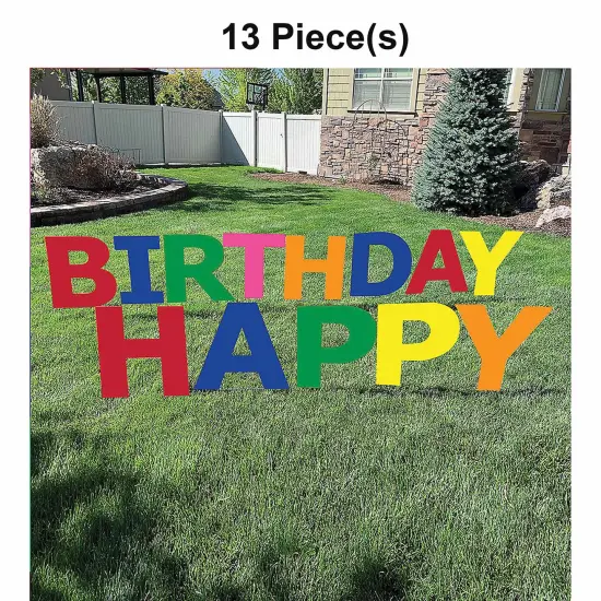 20" x 20" Happy Birthday Yard Signs 13 Pc Multicolor {1}