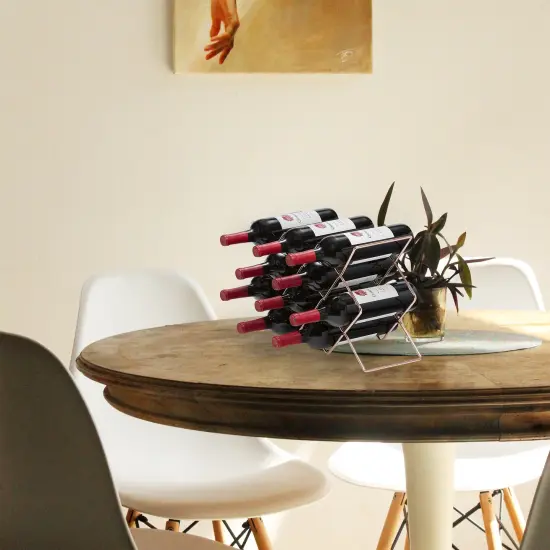 Mango Steam Modern Hexagon 10-Bottle Metal Wine Rack Rose-gold {4}