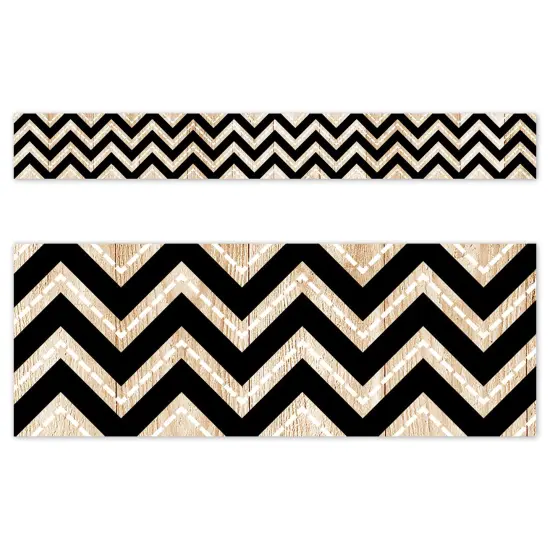 Black And Wood Chevron Cd Ez Border {1}