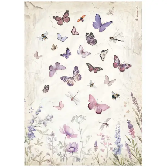 Stamperia Assorted Rice Paper A4 6/Sheets-Lavender {6}