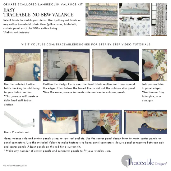 Ornate Lambrequin Valance Kit &ndash; Make Perfectly Shaped Scalloped Window Treatments Without Sewing {3}