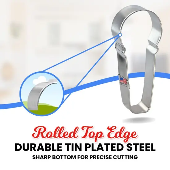 CookieCutter.Com Brand Microphone Cookie Cutter 4.5 in, Tin Plate Steel, Handmade in USA {4}