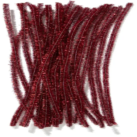 CousinDIY Tinsel Stems 6mmx12" 25/Pkg-Red {3}
