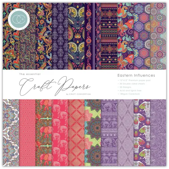 Craft Consortium Double-Sided Paper Pad 12"X12" 30/Pkg-Eastern Influences, 20 Designs {1}