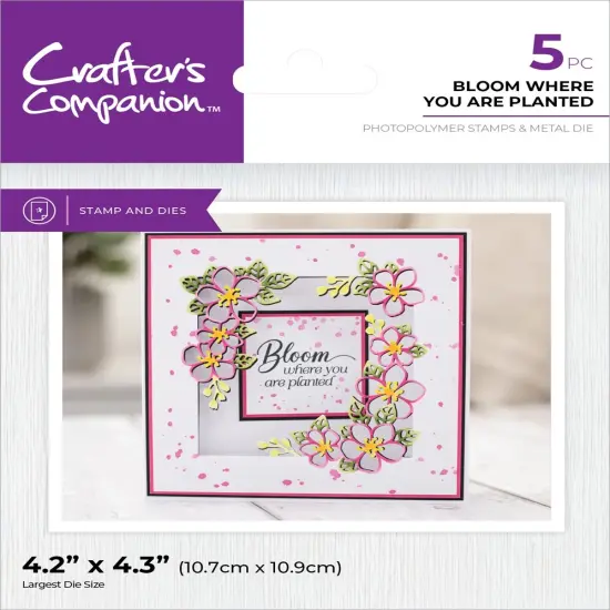 Crafter's Companion Stamp & Die Set-Bloom Where You Are Planted {1}