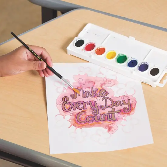 S&S Worldwide Watercolor Resist Art Prints, 6 each of 6 Inspirational Quotes For Adults and Teens, Use with Watercolor Paints, 8" x 10" Watercolor Paper w/Gold Metallic Raised Printing, Pack of 36 {6}