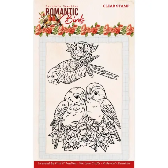 Find It Trading Berries Beauties Clear Stamps-Parrots, Romantic Birds {1}