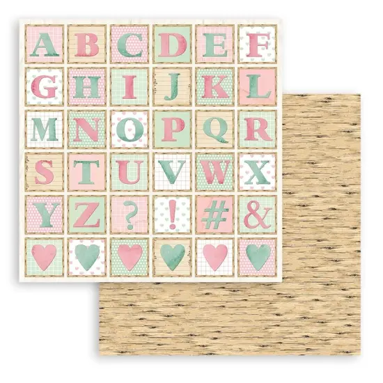 Stamperia Double-Sided Cardstock 12"X12"-Alphabet, Day Dream {1}