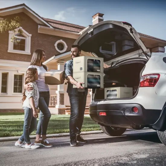 Sorbus Storage Bins 6 Pack- Foldable Stackable Container Organizer Set with Large Window & Carry Handles Beige {4}