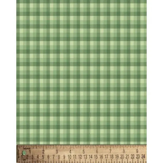 Checkered Gingham Green Cotton Fabric | By the Yard | Sewing and Crafting | 44 inches wide {1}