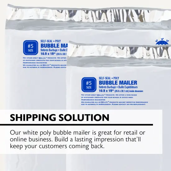 BAZIC Poly Bubble Mailer (#5)10.5" x 15" (2/Pack) {5}