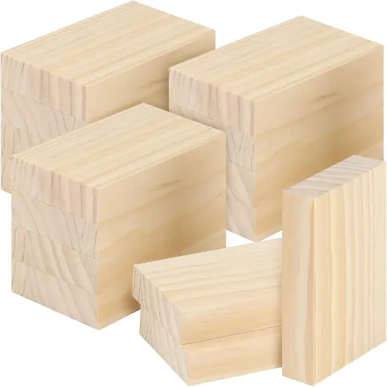 15PCS 3 x 5 x 1 Inches Craft Wood Blocks {1}