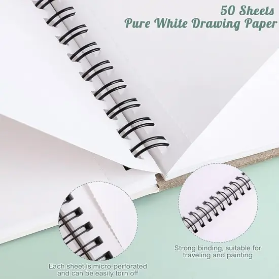50 Sheets Marker Paper Pad, 7.6&times;7.6 Inch Bleedproof Art Sketch Pad, 73lb/120gsm Drawing Paper Spiral Sketch Book {3}