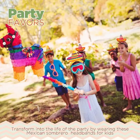 4E's Novelty 9 Pack Sombrero Headband Party Bulk &ndash; Cinco De Mayo Party Favors Supplies, Birthday & Taco Tuesday Accessories {6}
