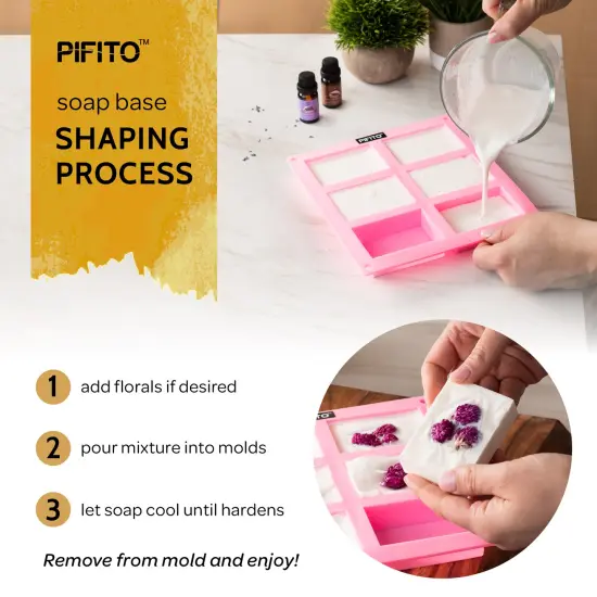 Pifito Melt and Pour Soap Base Sampler (7 lbs) │ Assortment of Jojoba Oil, Sweet Almond Oil, Mango Butter, Apricot Kernel Oil, Grapeseed Oil, Oatmeal, Clear (1lb ea) │ Glycerin Soap Making Supplies {6}