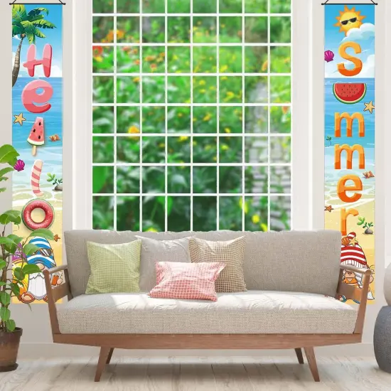 Hawaiian Beach Gnome Decorations Outdoor Hello Summer Porch Sign Banner Summer Hawaiian Party Hawaii Party Aloha Party Decorations and Supplies {4}