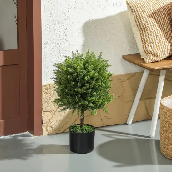 Set of 2 Artificial Cedar Trees Lifelike Greenery {5}