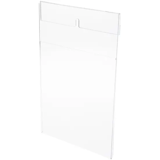 Plymor Clear Acrylic Top-Fold Literature Sign Holder Frame (Wall Mount), 7" W x 11" H {2}