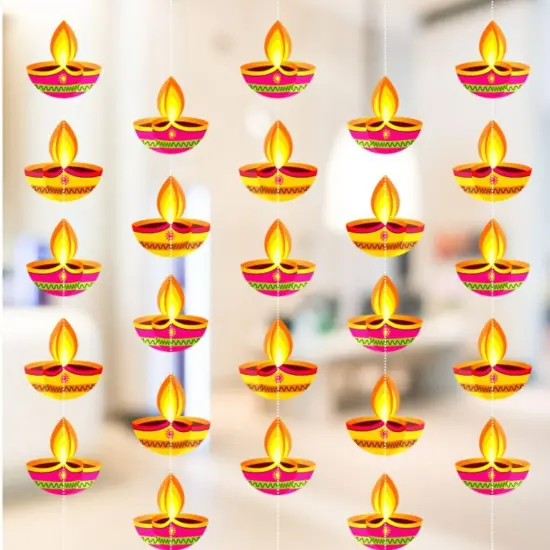 4ct Paper Diya Diwali Hanging Strings, Diwali Decoration, Diwali Decor, Diwali Decorations, Diwali Party, Deepawali Hanging, Diwali Garland {1}