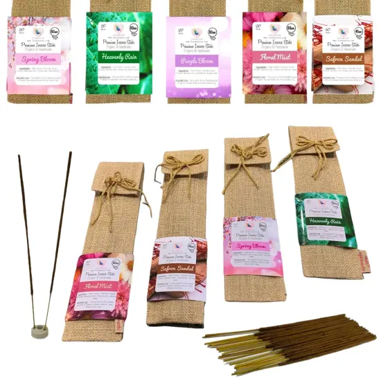 20 Ct. Premium Scented Incense Stick Plain Incense Kit with Wooden Box Agarbatti Dhoop Stick Low Smoke Incense with Spiritual Fragrance Pooja Essential Indian Temple Item {2}