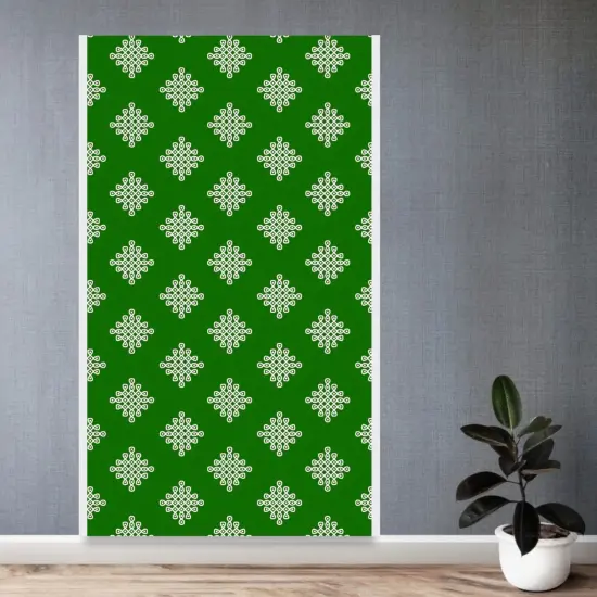 Kolam Rangoli Backdrop Indian Traditional Cloth Backdrop Photo Decor Banner Pooja Room Decor Decorative Cloth Dot Kolam Backdrop for Diwali Ganesha Puja Wedding Housewarming Gift Green {1}