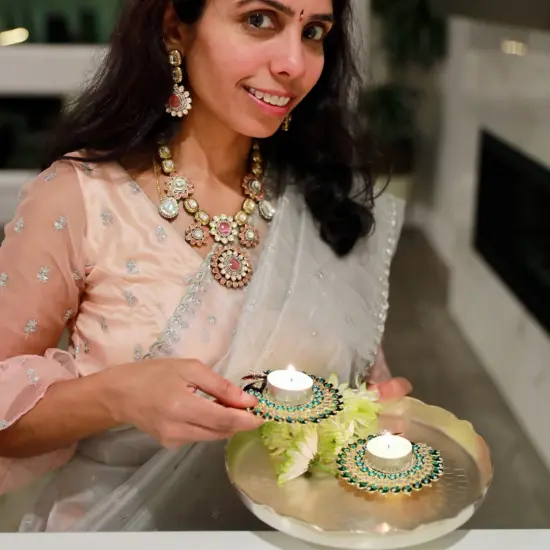 Peacock Tealight Candle Holder Festival of Light Decorative T-light Holder for Diwali Christmas Hanukkah Thanksgiving Gift Moti Candle Holder for Centerpiece Dining Table Home Decor {6}