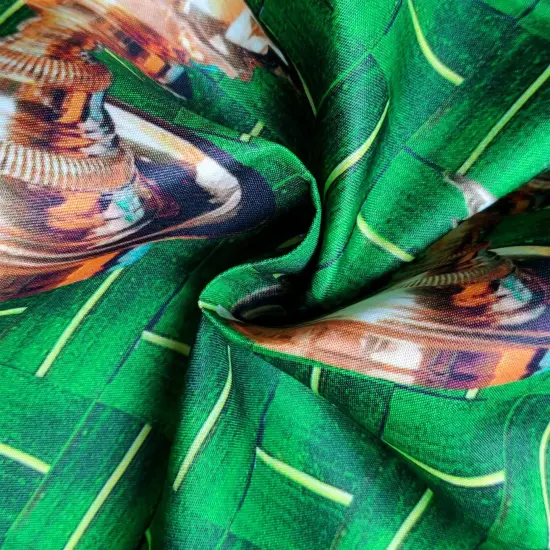 Krishna with Cow Backdrop Indian Traditional Cloth 5x8 Feet Backdrop Pooja Wall Decor Indian Wall Art Photo Decor Banner Indian Janmashtami Decor Decorative Pooja Cloth {3}