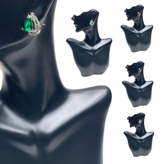 Stud Earrings for Women - Rhodium Plated Small Earrings American Cz Diamond Dangle Earrings Bollywood Stlye Faux Pearl Small Tops with Safety Stopper - Birthday Gift for Her Rani {5}