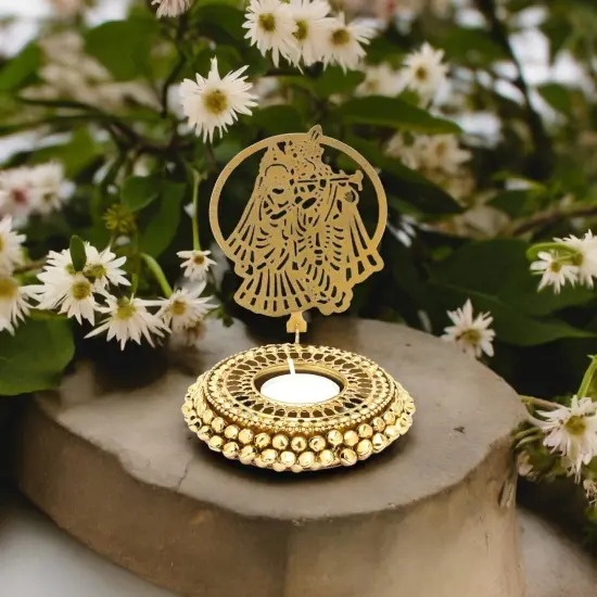 Tealight Candle Holder Festival of Light Decorative T-light Holder for Diwali Christmas Hanukkah Thanksgiving Gift Ghungroo Shadow Candle Holder for Centerpiece Dining Table Home Decor {4}