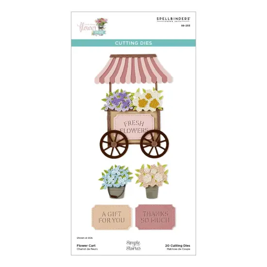 Spellbinders Etched Dies Vintage Flower Shoppe-Flower Cart {1}