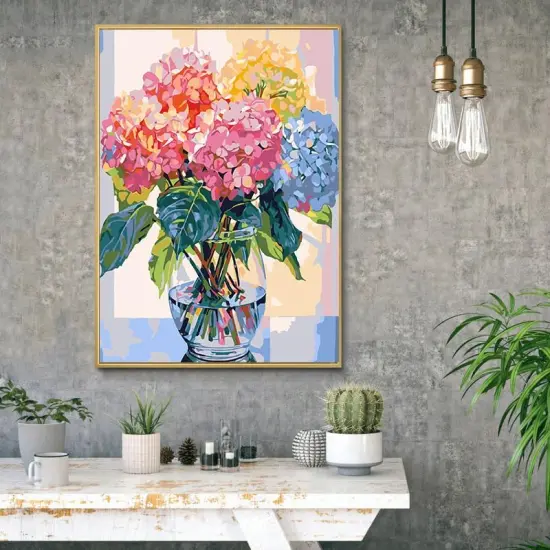 Paint by Number for Adults. Flowers Paint by Numbers for Adults Beginner Drawing Paintwork with 3 Paintbrushes Paint Canvas Oil Painting 16&rdquo; x 20&rdquo; {2}